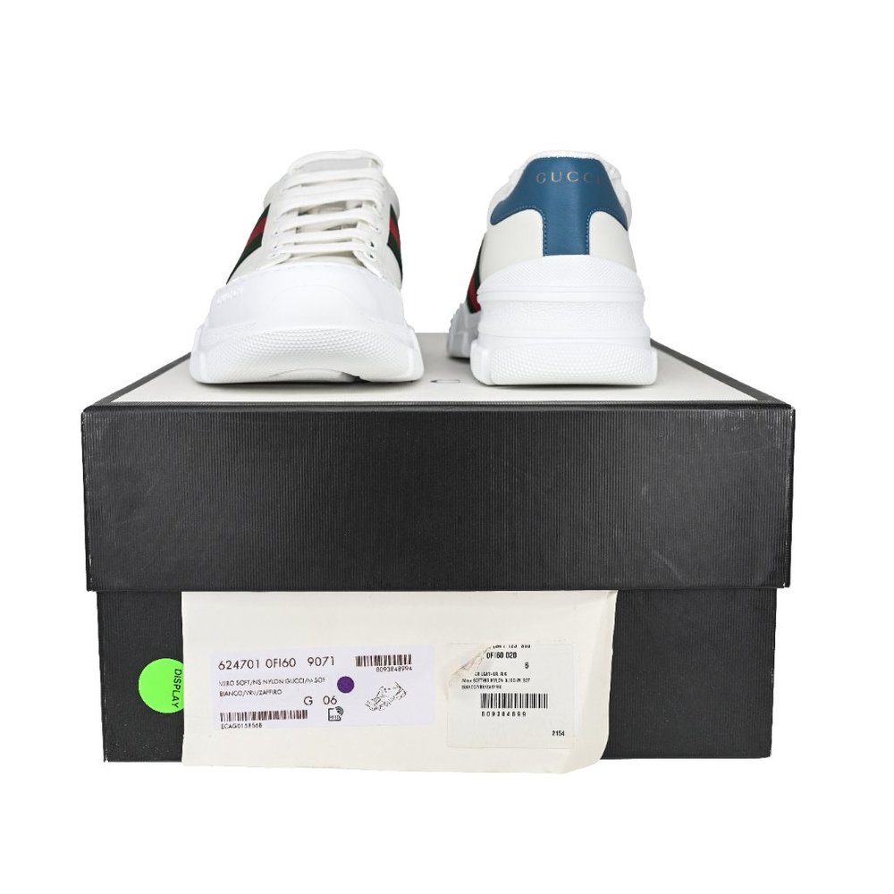 Gucci Men's Nathan Leather Web Sneakers - Picture 5 of 13